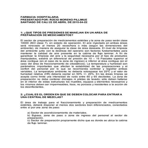 Taller de farmacia hospitalaria