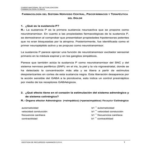 Farmacología del sistema nervioso central, psicofármacos y terapéutica del do...