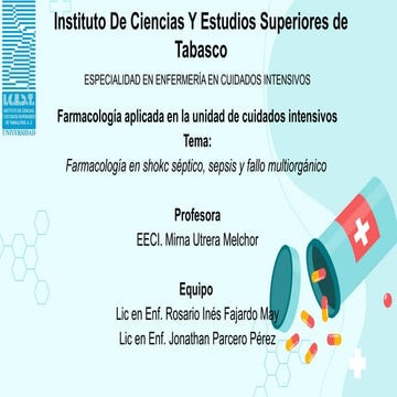 Farmacología en shock séptico en el aréa critica.pptx