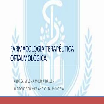 Farmacología terapéutica oftalmológica