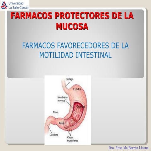 Farmacos de la motilidad Gastro Intestinal | PPT