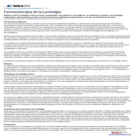 Farmacoterapia de la lumbalgia