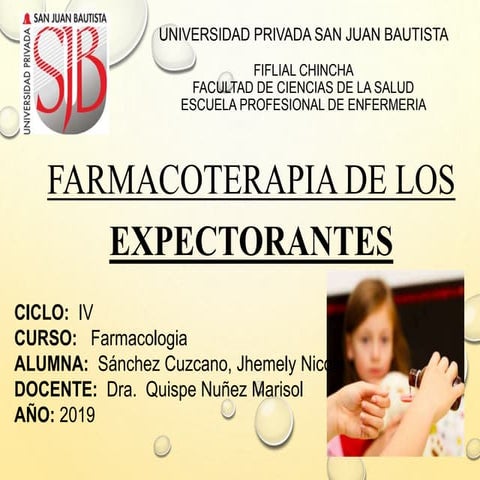 ESPECTORANTES Y MUCOLITICOS. FARMACOLOGIA I | PPTX