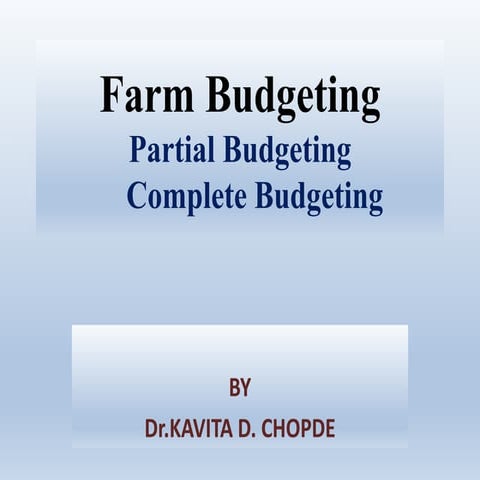 Farm Budgeting 