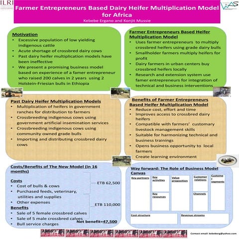 Farmer entrepreneurs based dairy heifer multiplication model for Africa
