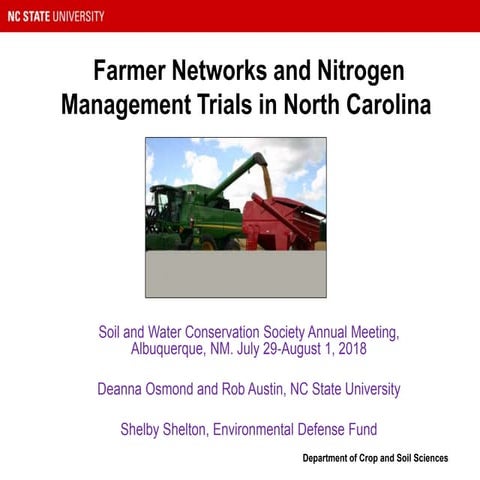 Farmer networks and nitrogen management trials