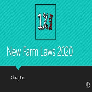 India's Three New Farm Laws | Farmer's Bills 2020
