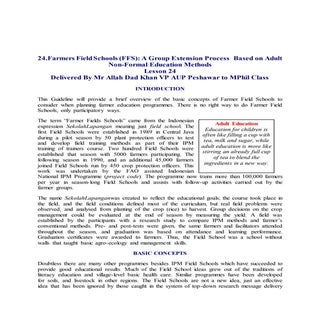Importance of Farmer Field School a...