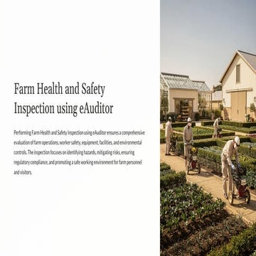 Farm Inspection with eAuditor Audits & Inspections | PDF
