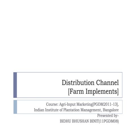 Distribution Channel in Farm Implements Market