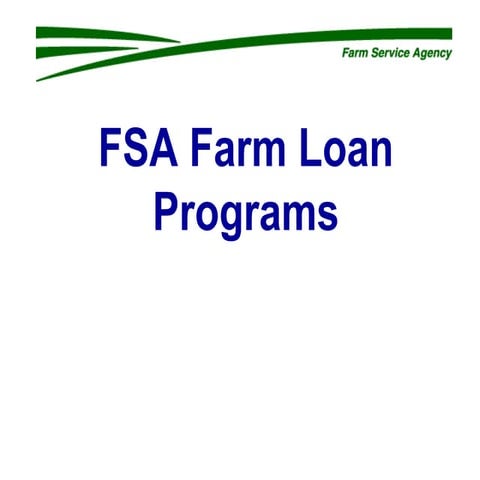 FSA Farm Loan Programs 