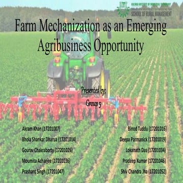 Farm mechanization as an emerging agribusiness opportunity