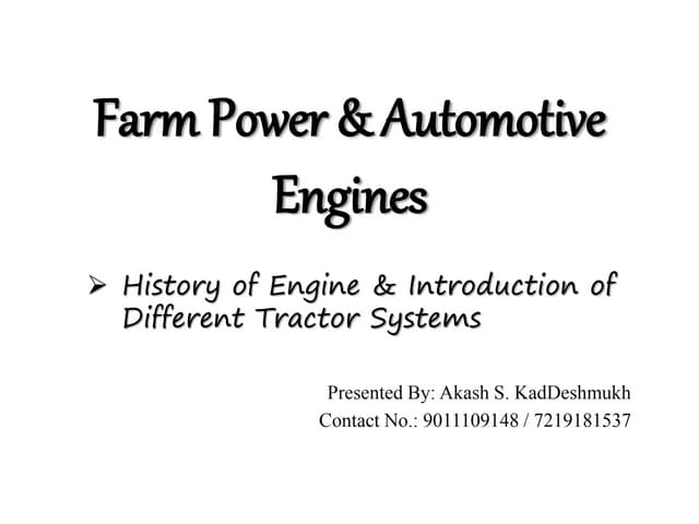 introduction of different tractor systems