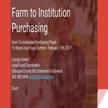 Farm to Institution Purchasing - Tri State Local Food Summit 2017 