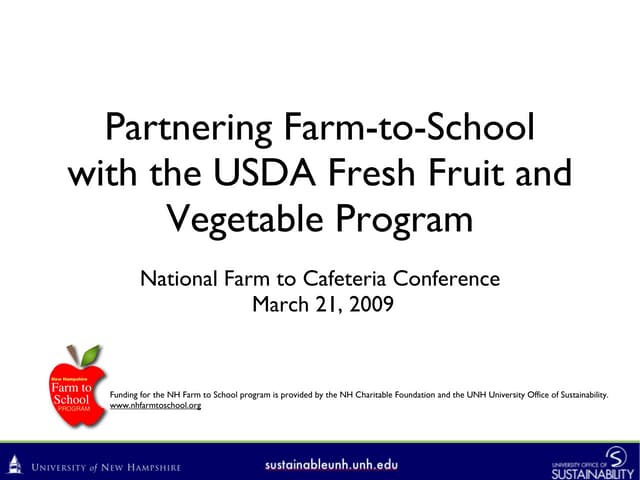 Partnering Farm to School with the USDA Fresh Fruit & Vegetable Program