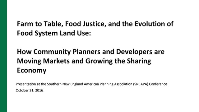 Farm to table, food justice, etc. v.2