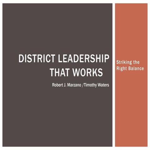 District Leadership That Works