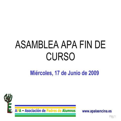 Asamblea APA La Encina junio 2009