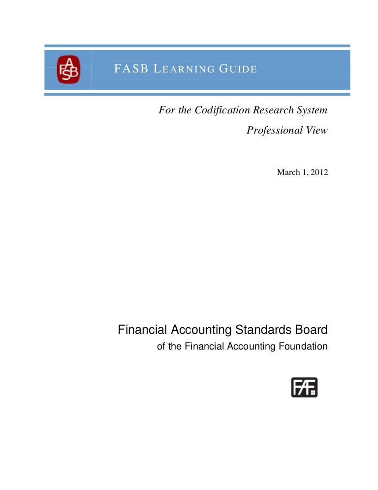 Fasb template, Handbook: Financial statement presentation