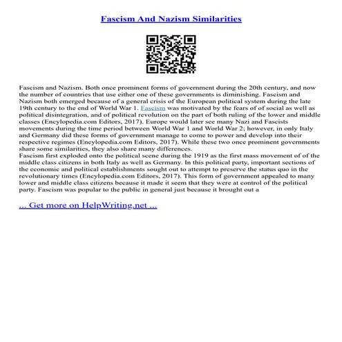 Fascism And Nazism Similarities