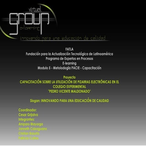 Fase de planificación Virtual Group E-learning