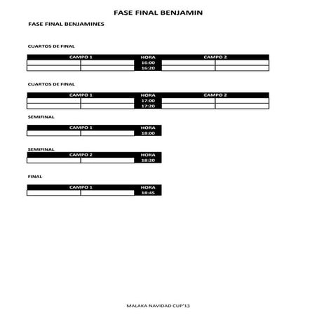 Fase final benjamines TORNEO MALAKA