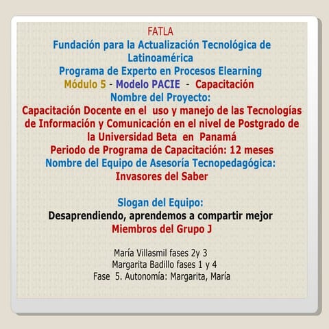 Programa de capacitación docente para el uso de las TIC | PDF