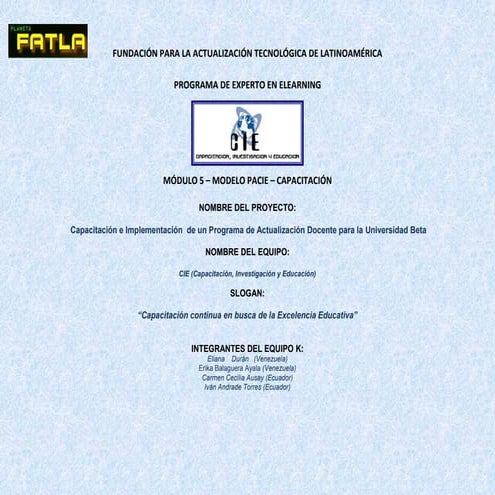Programa de capacitación docente para el uso de las TIC | PDF