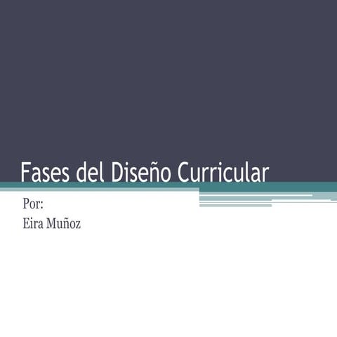 Fases del diseño curricular