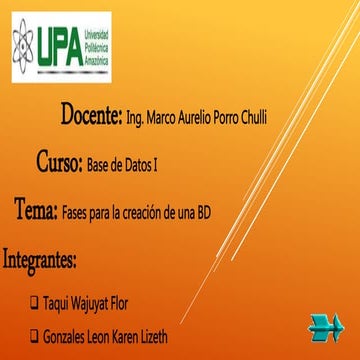 Fases para la creación de una base de datos