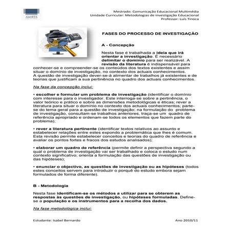 Fases processo investigacao