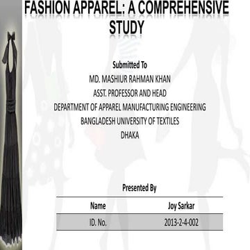 Fashion Apparel: A comprehensive Study