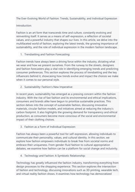 FASHION AND ITS IMPACT ON SOCIAL CHANGE | PPT