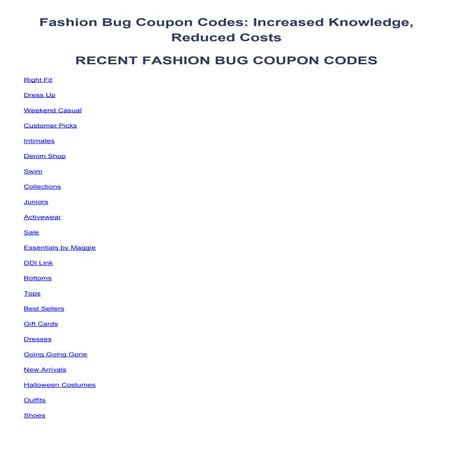 Fashion bug coupon | PDF