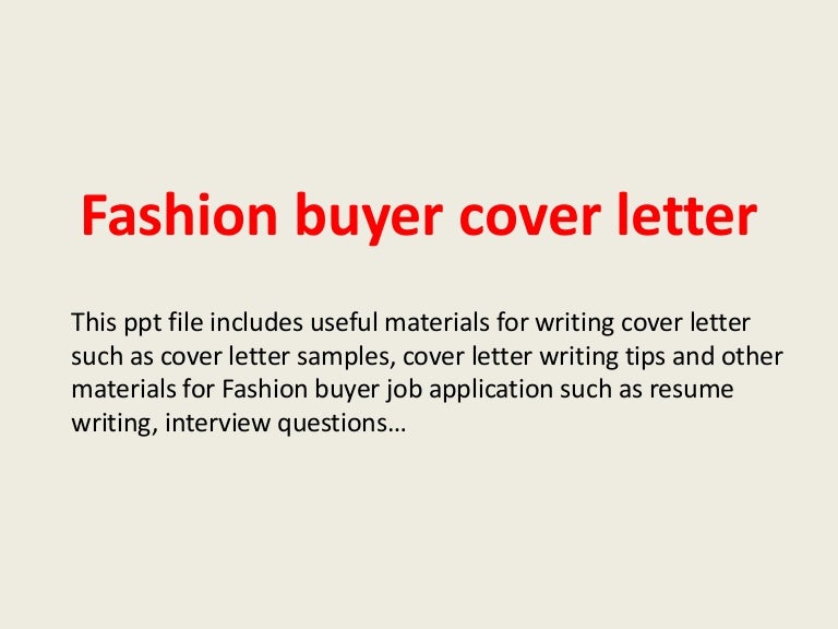 Cover letter for fashion buyer