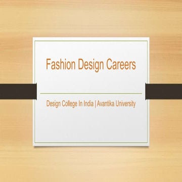 Fashion Design Careers - Avantika University