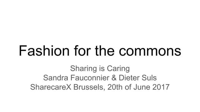 Fashion for the commons - Sandra Fauconnier (Wikimedia NL) & Dieter Suls (MoMu)