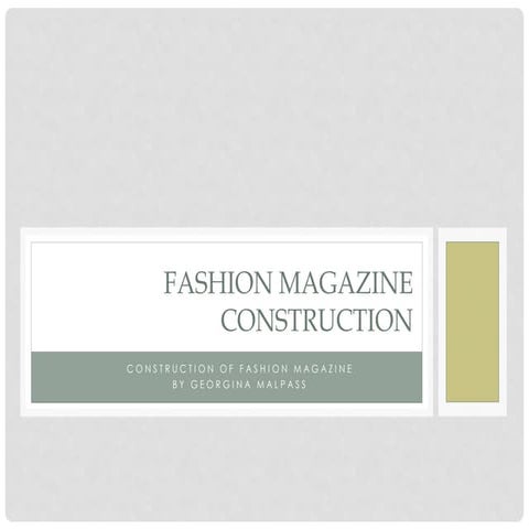 Fashion magazine construction