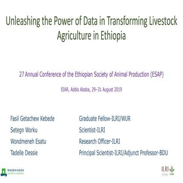 Unleashing the power of data in transforming livestock agriculture in Ethiopia 