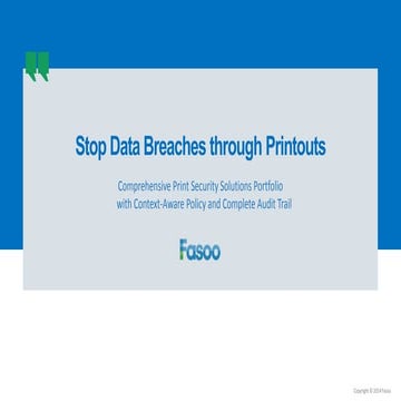 Fasoo Secure Printing solution 2014 | PPTX