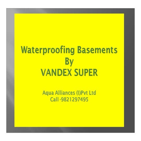 Fast basement waterproofing