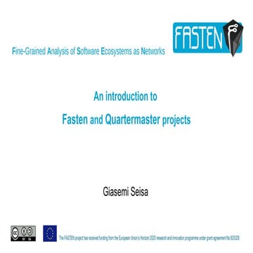 Fasten and Quartermaster presentation at FOSSCOMM, October 2019 in Lamia, Gre...