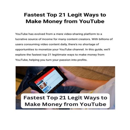 Fastest Top 21 Legit Ways to Make Money from YouTube.pdf