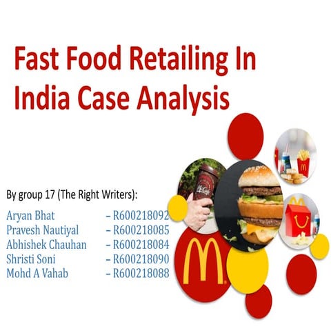 Fast food retailing in india case analysis 