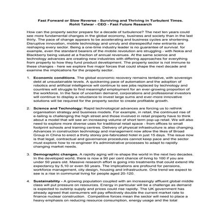 Fast forward or Slow Reverse by Rohit Talwar 09/01/14