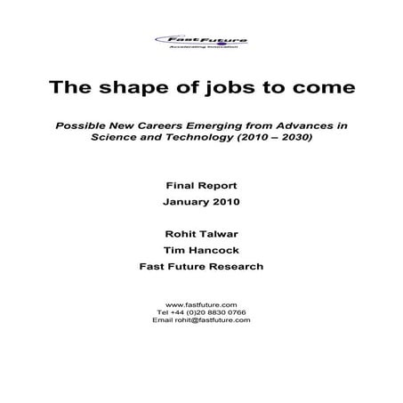 Fast Future -  The Shape of Jobs to Come - Full Report