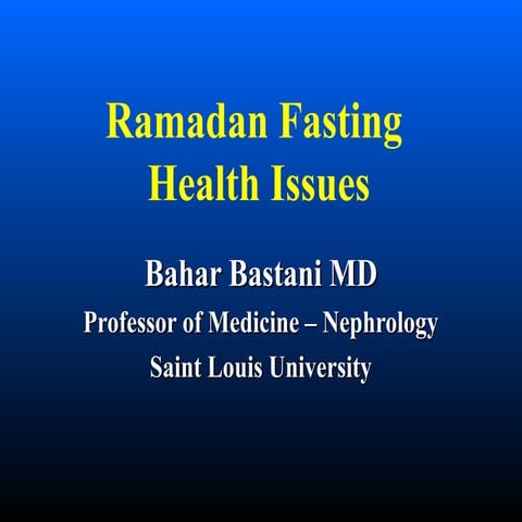 Fasting and health issues