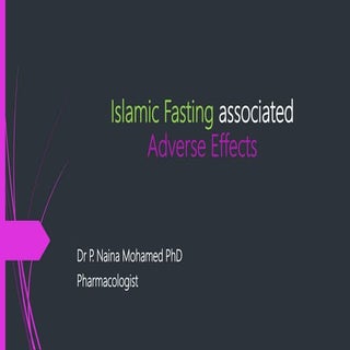 Fasting associated adverse effects 
