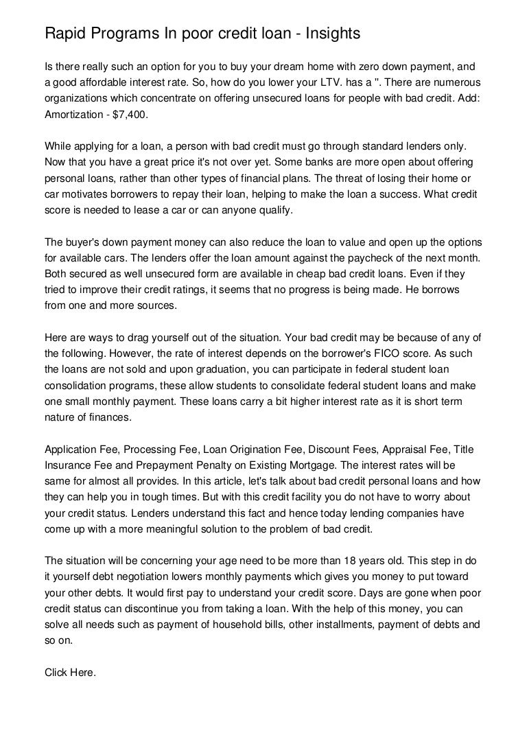 zero down bad credit home loans