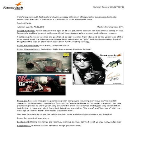Fastrack- Brand Analysis